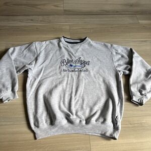 Vintage US Navy Blue Angels Sweatshirt Mens M Gray Embroidered Port Authority
